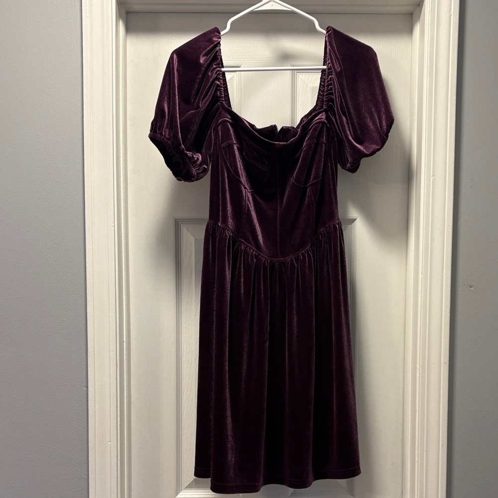 SHEIN Deep Purple Velvet Mini Dress